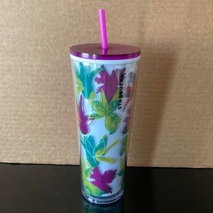 STARBUCKS 2022 SPRING RELEASE SOFT TOUCH FLORAL VENTI 24OZ COLD TUMBLER
